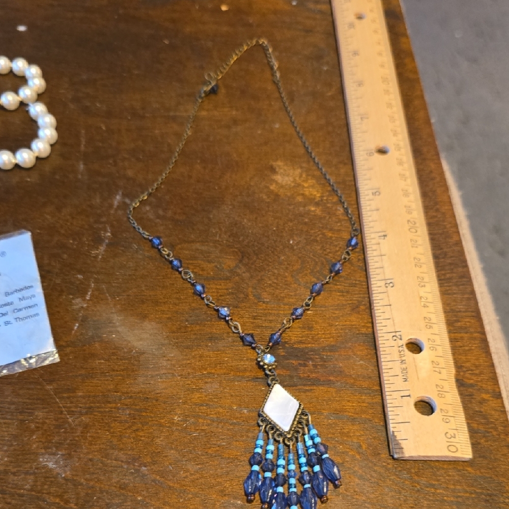 Elegant Blue and Gold Necklace Vintage